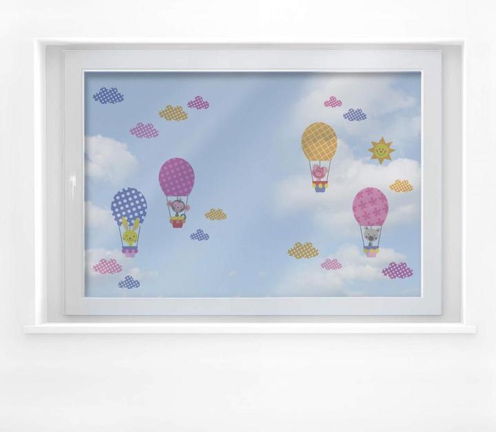 Image du produit Trenddeko Motif - Animaux rigolos dans une montgolfière (set) (80 x 48 cm)