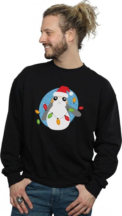 Actual product image Star Wars Mens The Last Jedi Porg Christmas Lights Sweatshirt (XL)