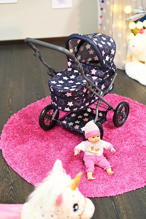 Image du produit Knorrtoys Puppenwagen First - "star blue pink"