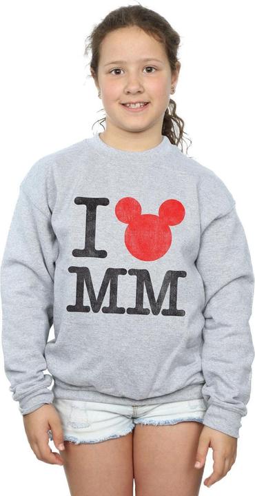 Actual product image Disney Girls Mickey Mouse I Love Mickey Sweatshirt (140, 146)