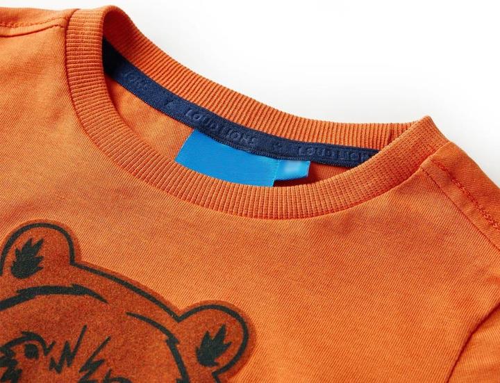 Immagine prodotto VidaXL Camicia da bambino a maniche lunghe arancione scuro 128,Materiale: 100 (128)