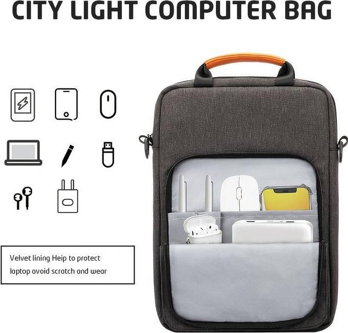 Actual product image PhoneLook Sac à bandoulière sac à main portable imperméable pour iPad + Laptop + MaxBook 13 pouces (13.30")