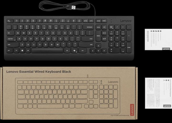 Immagine prodotto Lenovo ESSENTIAL WIRED KEYBOARD (BLACK) - FRENCH 189