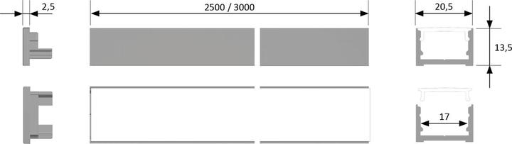 Produktbild Halemeier LED Ein-/Anbauprofile ChannelLine D2 mit Lichtblende