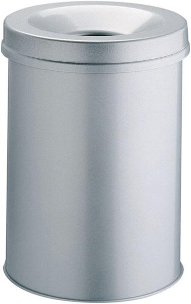 Produktbild Durable Papierkorb SAFE rund silber, Höhe: 357 mm, Ausführung: Flammenlöschkopf, Volumen: 15 Liter (15 l)