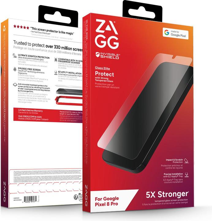 Produktbild Zagg Invisibleshield Glass Elite Am (1 Stück, Google Pixel 8 Pro)