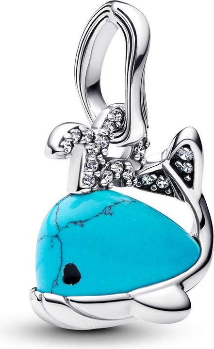 Image du produit Pandora Charm Dangle Baleine de couleur turquoise (Argent 925)