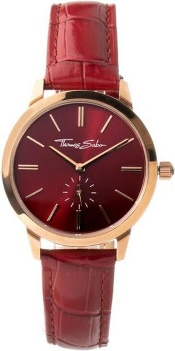 Thomas Sabo Damenuhr kirschrot/rosévergoldet AIR-WA0309 (Analoguhr, 32 mm)