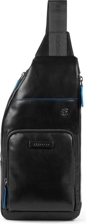 Piquadro Blue Square Mono Sling Bag Black
