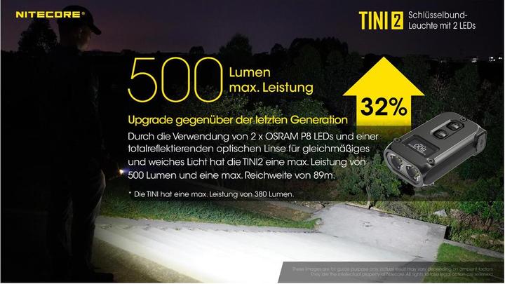 Immagine prodotto Nitecore TINI 2 - 500 lumen, grigio (4.70 cm, 500 lm)