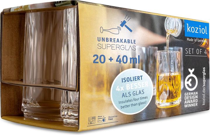 Actual product image Koziol Schnapsglas Superglas Club No. 7, 40 ml, 4 Stück (0.40 dl, 4 x, Shot glass)