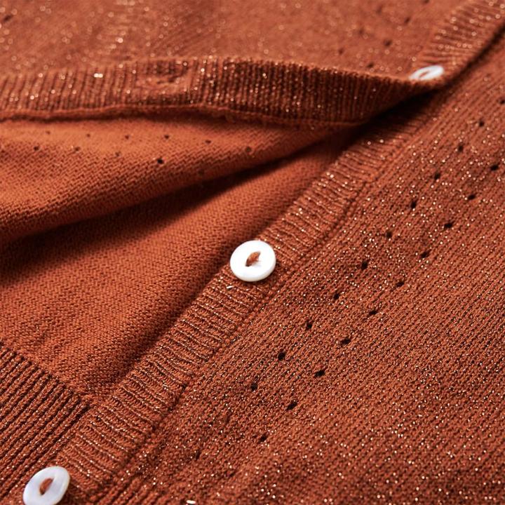 Produktbild VidaXL Kinder-Strickjacke Cognac 116,Material: 97 % Baumwolle. 3 (116)