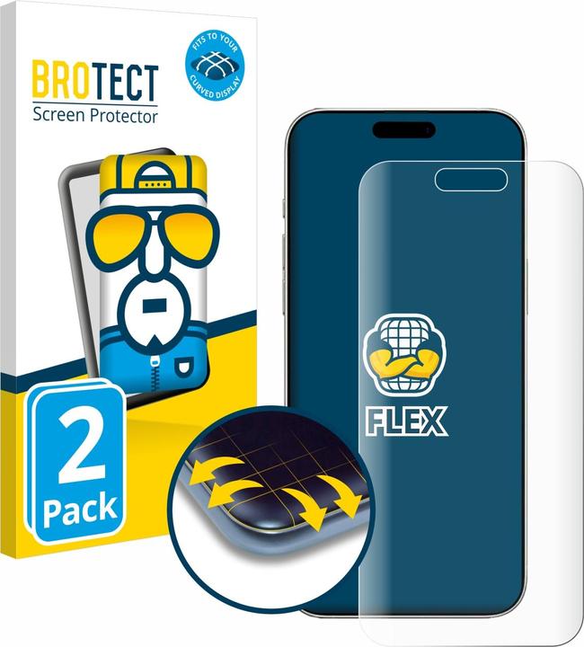 Immagine prodotto BROTECT Pellicola protettiva a schermo intero Pellicola protettiva per lo schermo Trasparente (2 Pezzo/i, Apple iPhone 16)