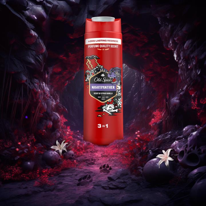 Actual product image Old Spice Night Panther Shower Gel & Shampoo For Men 400 ml, 3-in-1, Long Lasting Fresh