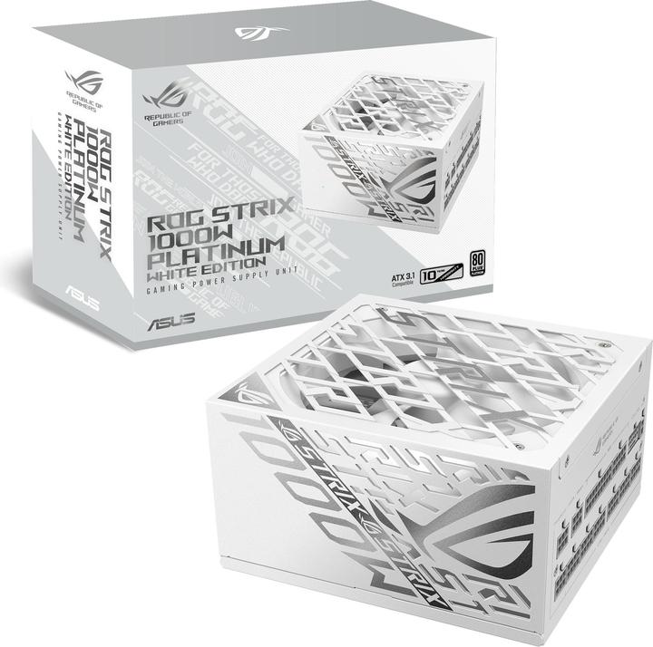 Image du produit ASUS ROG Strix 1000P White Gaming Netzteil, 80+ Platinum, Modular, 135 mm Lüfter (1000 W)