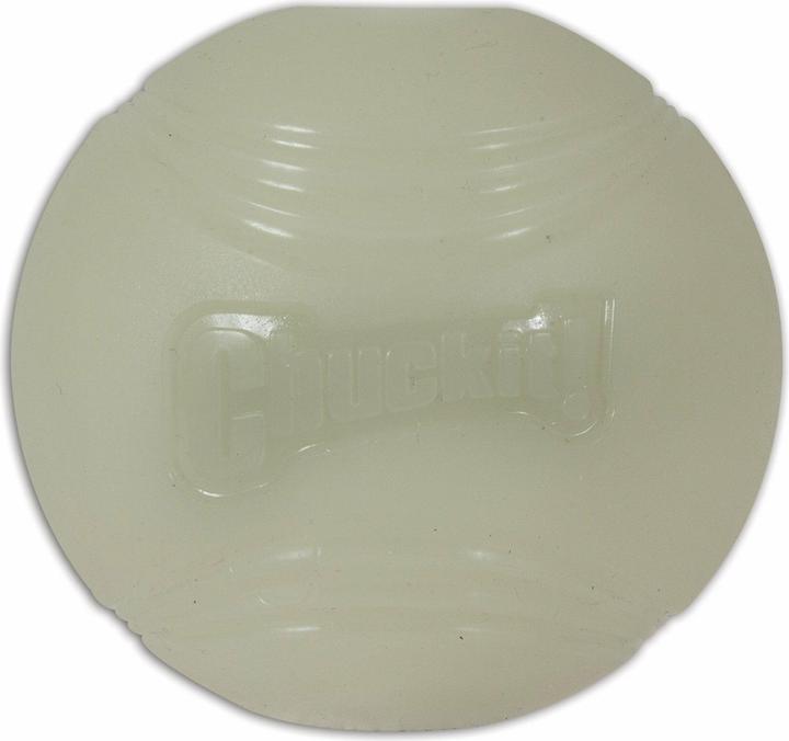 Produktbild Chuckit! CHUCKIT MAX GLOW leuchtender Fetch-Ball 7 6 cm Durchmesser Grösse L Weiss (Wurfspielzeug Hund)