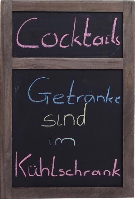 Actual product image Mendler Advertising board HWC-C51, wall board chalkboard, 55x34x2cm, wood shabby-look vintage - grey-brown (55 x 34 x 2 cm)