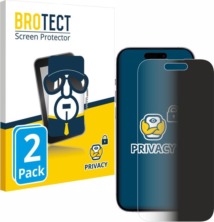 Actual product image BROTECT Anti-spy privacy film Blue light protection film (2 Piece, Apple iPhone 14 Pro)
