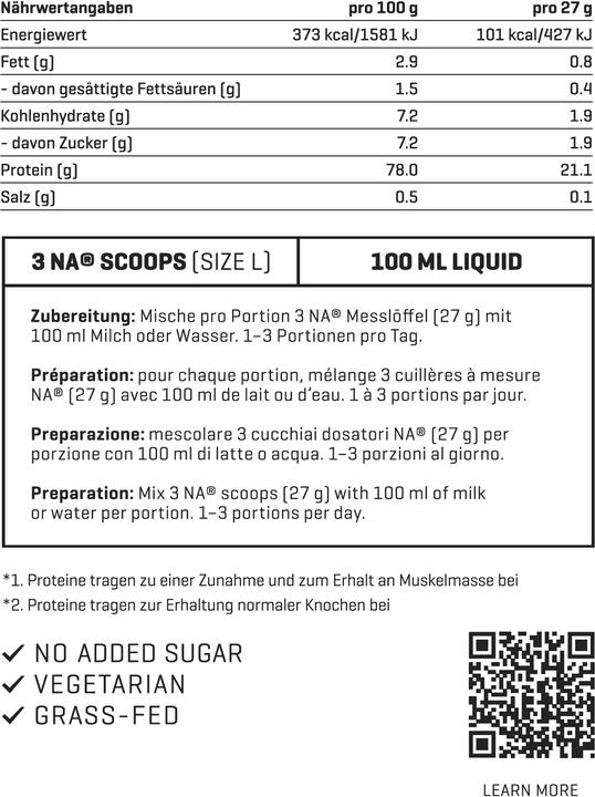 Nutritional values and ingredients Nutriathletic Whey Protein Concentrate (Tahitian Vanila, 1 pcs., 800 g)