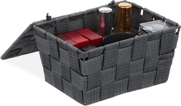 Immagine prodotto Relaxdays Cestino coperchio, bagno (1 x, 19,5 x 14,5 x 10,5 cm)