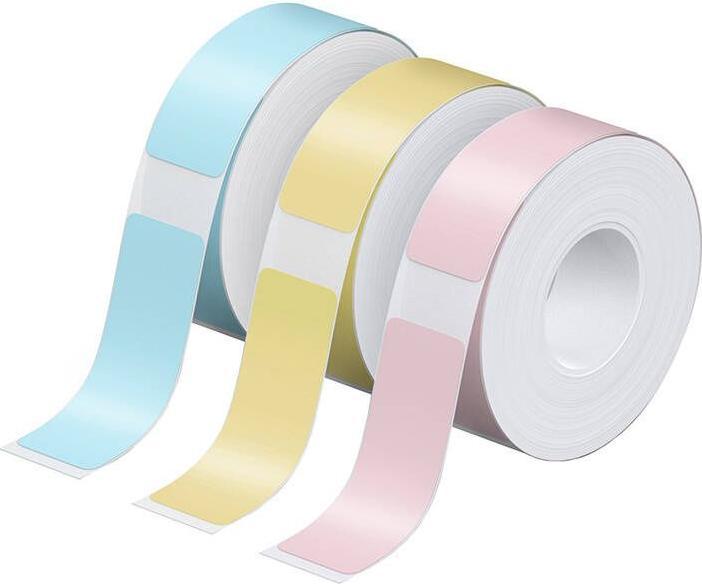 Produktbild Nelko thermal label for label printer P21 (blue/yellow/pink, 12*40 mm.