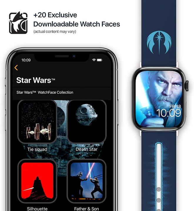 Immagine prodotto Moby Fox Bracciale Smartwatch Star Wars Darth Vader Lightsaber 22 mm (22 mm, Silicone, Acciaio inossidabile)