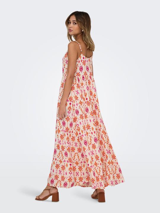 Actual product image Only Normal geschnitten Kleiner Stehkragen mit Knopfleiste Verstellbare Träger Langes Kleid Kleid (XL)