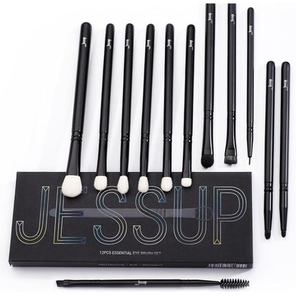 Image du produit Jessup Ensemble de pinceaux pour ombres à paupières Noirs Pinceaux de maquillage pour les yeux (Sourcils)