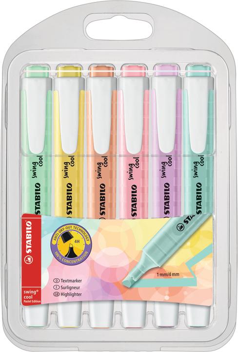 Produktbild STABILO swing cool Pastel Textmarker (Pastellfarben, 4 mm, 6 x)