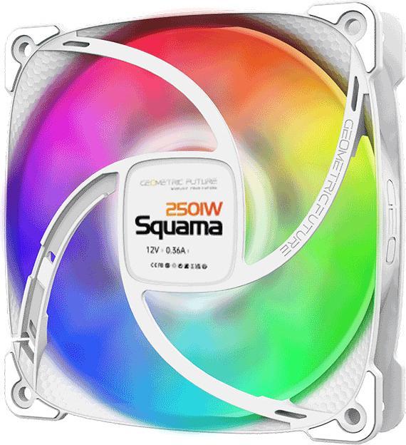 Actual product image Geometric Future Squama 2501W RGB fan - 120 mm, white (120 mm, 1 x)