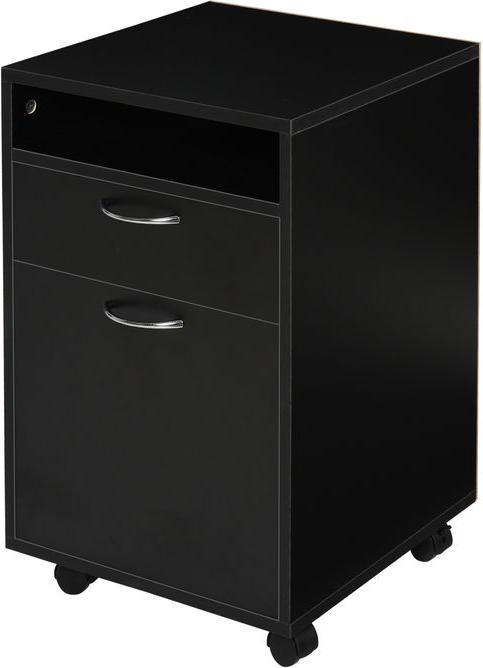 Produktbild Swisshandel24 Rollcontainer Schubladencontainer Container, 1 Fach, 1 Regal, 1 Schublade, 40cmx3cmx60cm, Schwarz (40 x 35 x 60 cm)