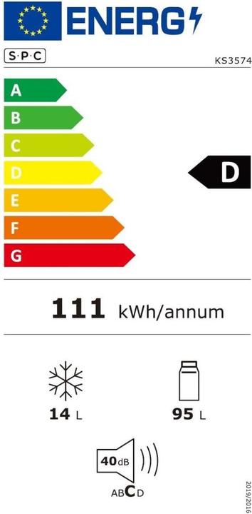 Label énergétique SPC KS3574 (109 l)