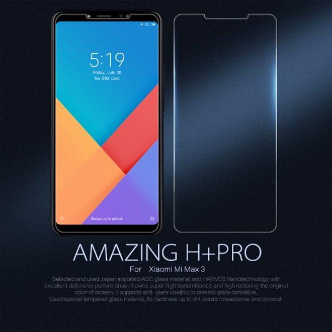 Actual product image Nillkin H+ PRO protective glass (1 Piece, Mi Max 3)