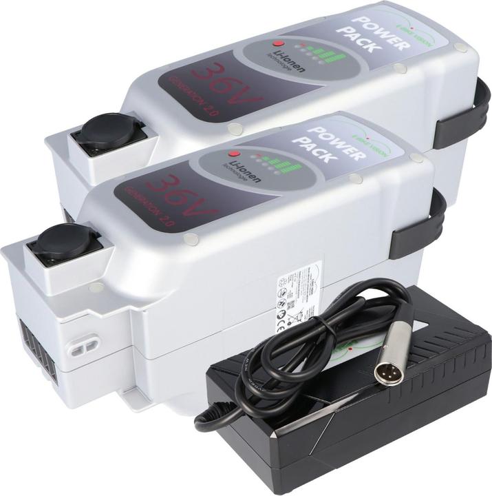 Produktbild E-Bike-Vision 2 Stk. E-Bike Akku 36V 17Ah 612Wh Panasonic Deluxe-Antriebssystem inkl. Schnell-Ladegerät (612 Wh, E-Bike Akku)
