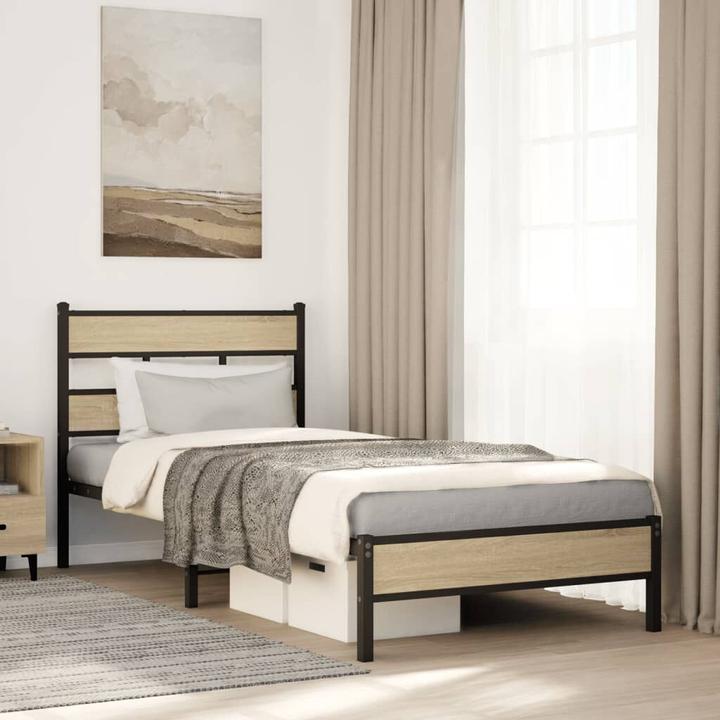 Actual product image VidaXL Bed frame Bed single bed without mattress 90x190 cm wood-based material (90 x 190 cm)