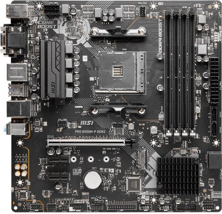 Actual product image MSI Pro B550M-P GEN3 (AM4, AMD B550, mATX)