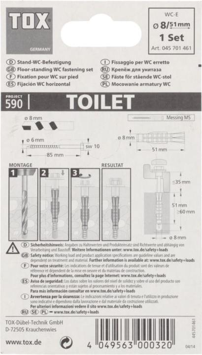 Image du produit Tox Fixation pour WC Toilet Plus 2 pièces (2 pcs)