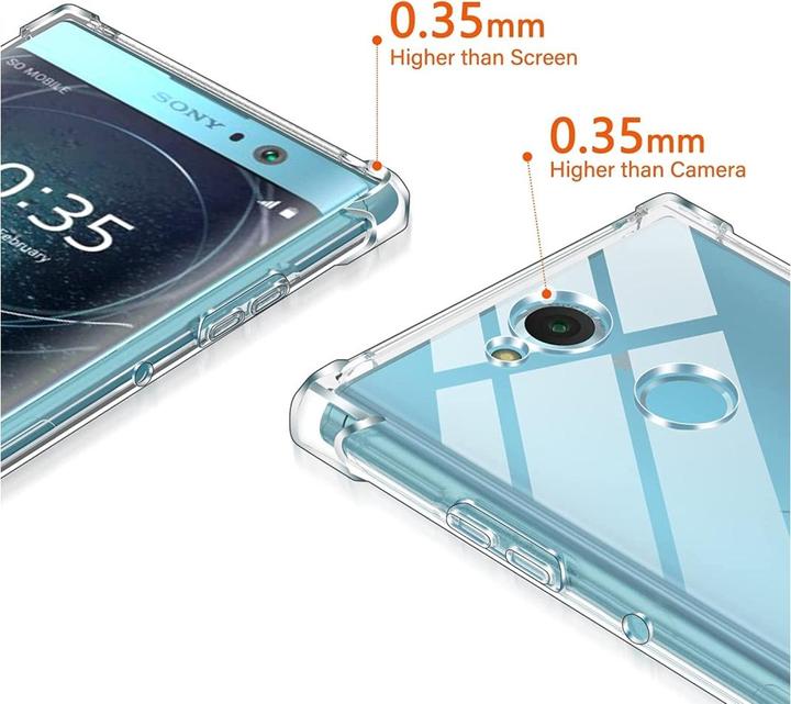 Actual product image Screenguard Sony Xperia XA2 Case Crystal Soft Airbag Bumper (Sony Xperia XA2)