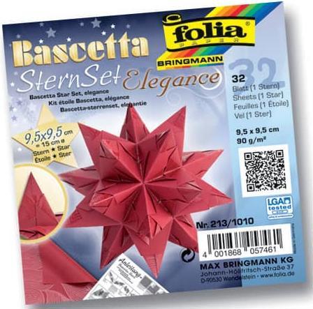 Actual product image Folia Bringmann Bascetta Star Set 9,5x9,5cm red,32 sheets