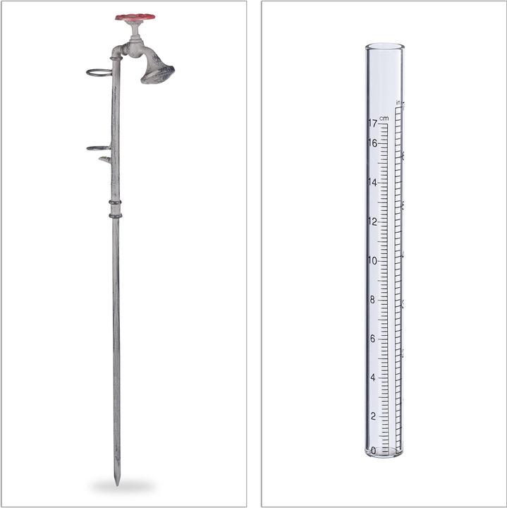 Image du produit Relaxdays Pluviomètre robinet, avec piquet