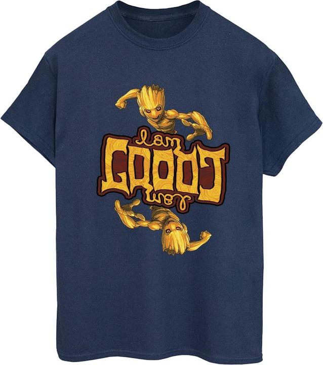 Actual product image Womens/Ladies Guardians Of The Galaxy Groot Inverted Grain Cotton Boyfriend T-Shirt (M)