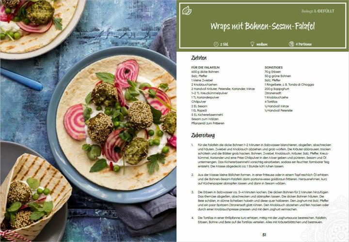 Actual product image Die besten Rezepte für Falafel. Bällchen & Dips - vegetarisch & vegan (German, Penguin Random House Publishing Group GmbH, 2022)