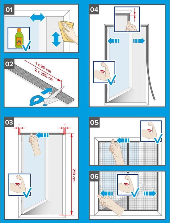 Image du produit tesa Moustiquaire magnétique pour portes de balcon et de terrasse, à fermeture automatique, montage sans (90 x 210 cm)