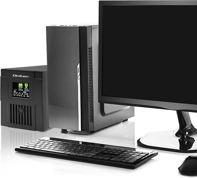 Image du produit Qoltec Zasilacz awaryjny UPS | Monolith | 1500VA | 900W | LCD | USB (1500 VA, 900 W, Line-interactive Onduleur)