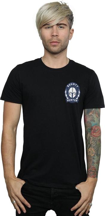 Produktbild Star Wars The Mandalorian Bounty Hunter Badge Breast Print TShirt (M)