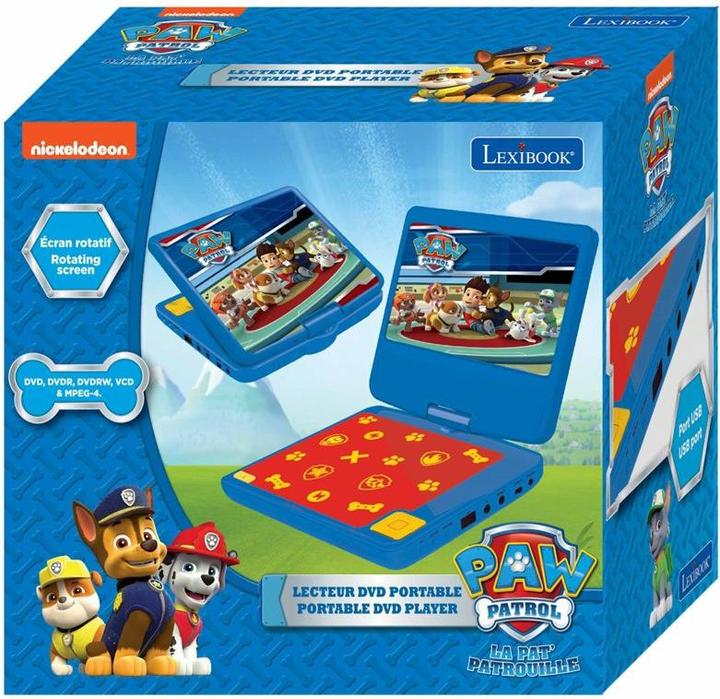 Actual product image Lexibook Portable DVD player in Paw Patrol design, with 7 inch display, USB connection and headphones (Portable DVD player)