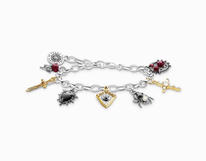 Image du produit Thomas Sabo Bracelet avec pendentifs True Romance (19 cm, Argent 925, Or jaune)