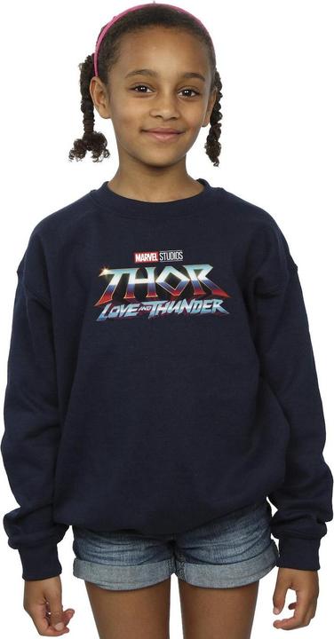 Actual product image Girls Thor Love And Thunder Logo Sweatshirt (140, 146)