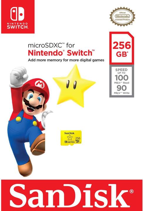 Actual product image SanDisk Nintendo Switch Card (256 GB, microSDXC, U3, UHS-I)