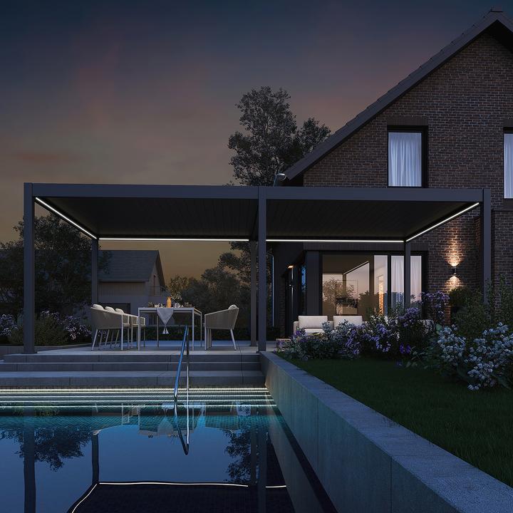 Image du produit Weide pergola électrique 3.6x7.2m anthracite avec LED (720 cm, 360 cm)